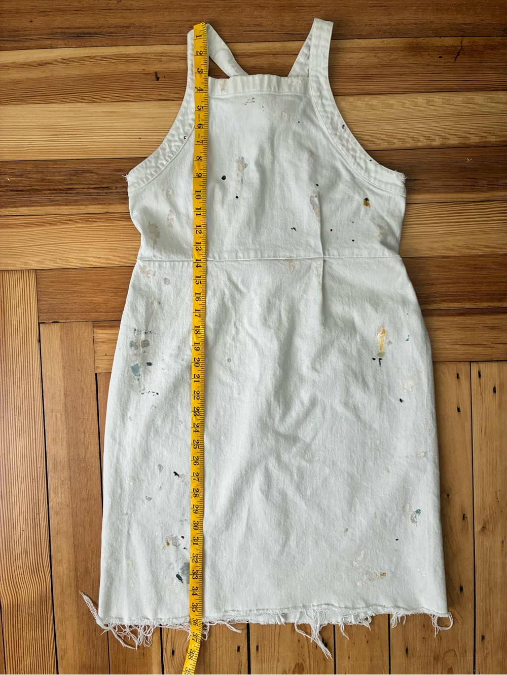 Rachel Comey White Painter's Apron Dress with Paint Splatter - Picture 10 of 10